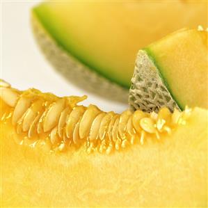 Slice of netted melon