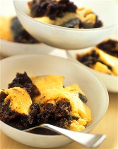 British plum pudding in bowls