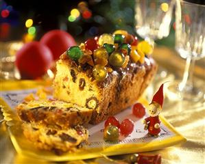 Christmas cake with candied fruits