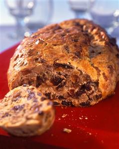 Fruit loaf in yeast dough