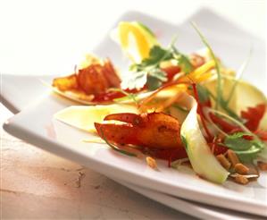 Green papaya salad with grilled lobster