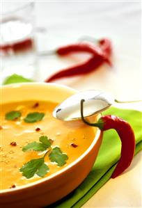 Pumpkin soup with chili