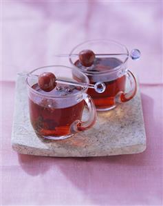 Elder punch with rum cherries