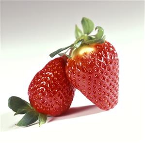 Two strawberries