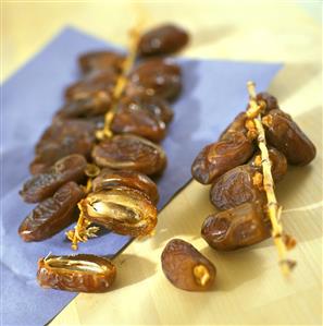 Dried dates on the stalk