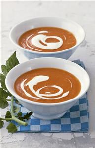 Tomato soup with crème fraiche