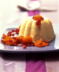 Vanilla semolina flummery with kumquat & pomegranate sauce (2)