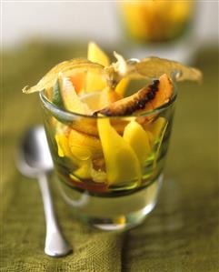 Exotic fruit salad with vodka