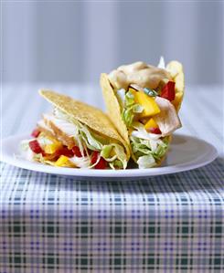 Tacos with turkey and mango filling