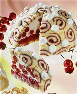 Dome cake with cherries