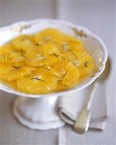 Marinated orange slices with rosemary