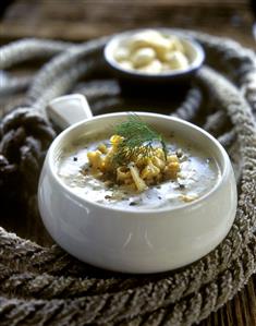 Fish chowder (creamy fish soup with smoked fish)