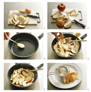 Making crepe with Calvados apples