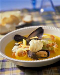 Marseilles style bouillabaisse with aioli