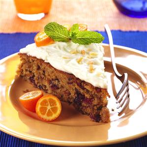 Carrot cake with kumquats