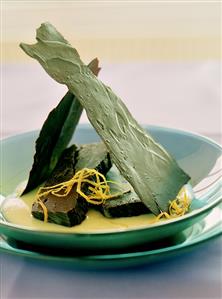 Sweet chestnut terrine with orange mousse