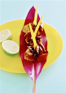 Barbecued tuna with onion chutney