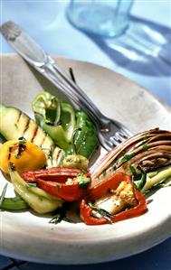 Barbecued lemon vegetables (vegetables with lemon marinade)