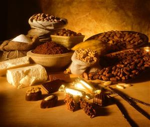 Still life with ingredients for making chocolates