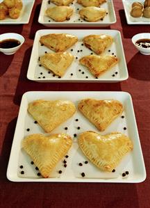 Savoury filled pastry hearts