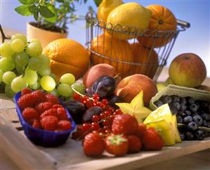 Still life with local and exotic fruit