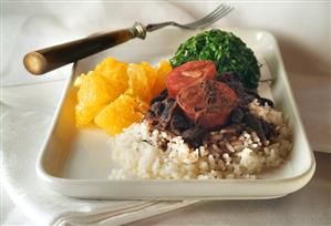 Brazilian bean stew (Feijoada) with pork