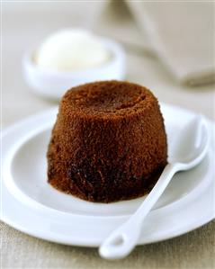 Warm chocolate cake as a dessert