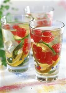 Cucumber and fruit punch with mint