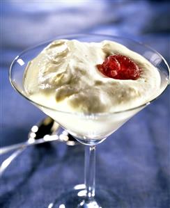 Quark mousse with candied cherries