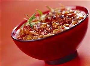 Tomato and bean stew with sausage