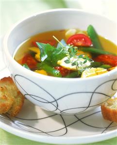 Vegetable soup with aioli