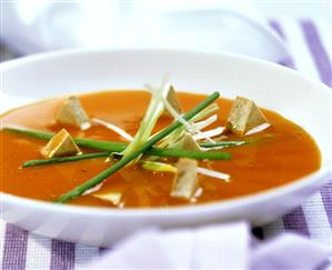 Carrot soup with tofu