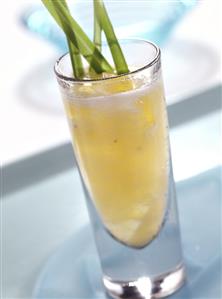 Batida de Banana in long drink glass