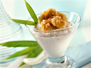 Banana and coconut quark with caramel