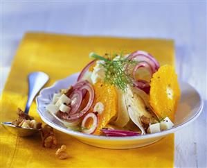 Orange and fennel salad with sheep's cheese