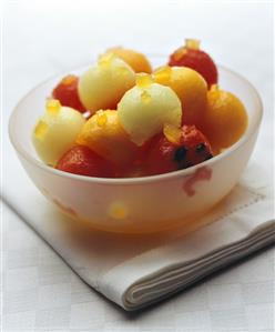 Mixed melon salad with watermelon, honeydew- & cantaloupe melon