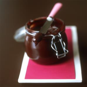 Chocolate cream in a preserving jar