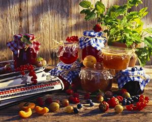 Home-made jams and kitchen scales