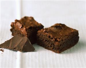 Brownies and a piece of chocolate