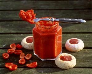 Rose hip puree and biscuits with rose hip puree