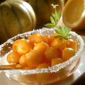 Marinated melon balls