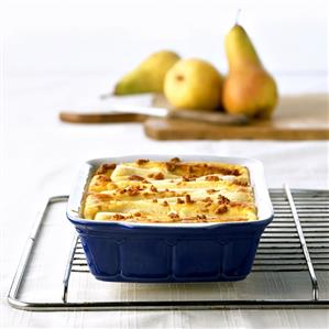 Quark pudding with pears