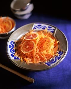 Middle Eastern carrot salad with blood oranges