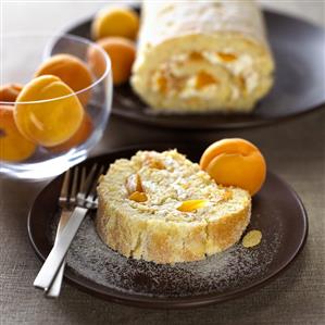 Apricot and almond roulade