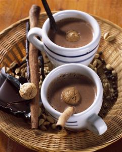 Spiced chocolate drink with allspice and long pepper