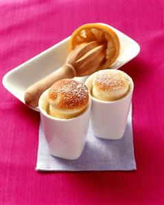 Two lemon soufflés