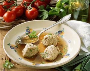 Liver dumpling soup (from S. Germany)