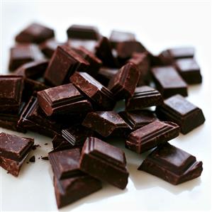 Pieces of dark chocolate