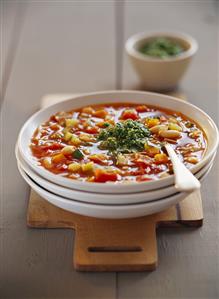 Minestrone with pesto verde