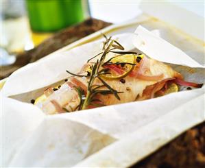 Trout in herb stock